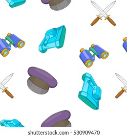 Army weapons pattern. Cartoon illustration of army weapons vector pattern for web