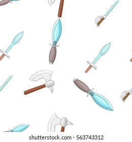 Army weapons pattern. Cartoon illustration of army weapons vector pattern for web