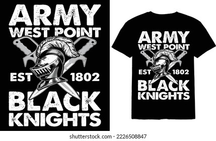 Army west 1802 black knights t shirt