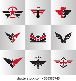 Army Wing Logo Vector Set