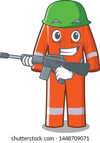 Army working overalls in the cartoon shape