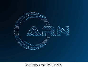 ARN low poly letter logo vector design. ARN lower poly logo design. 