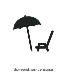 arnchair under umbrella vector icon