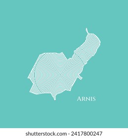 Mapa de Arnis - Mapa Mundial de la plantilla de vector internacional. Ilustración vectorial de silueta de la región alemana