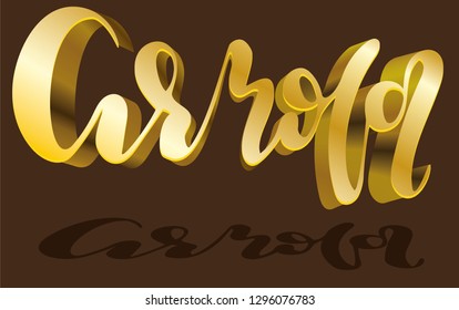 Arnold Men's name gold shadow pattern Hand sketched lettering vector illustration EPS 10 Template as banner, card, design, print poster Typography wallpaper Modern calligraphy Drawn inspirational