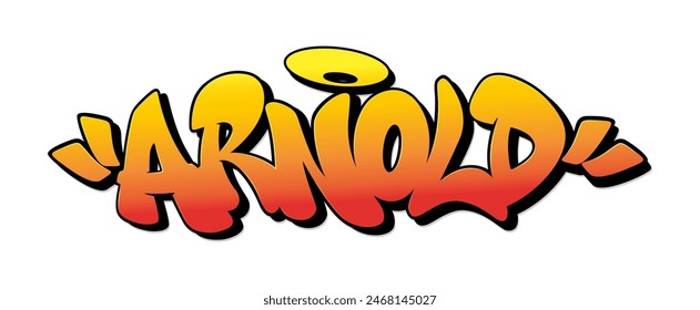 Arnold name in graffiti style. Vector illustration.