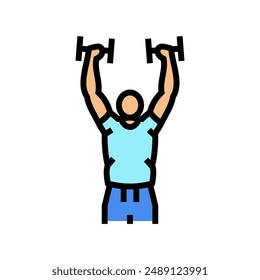 arnold press arm fitness exercise color icon vector. arnold press arm fitness exercise sign. isolated symbol illustration