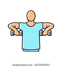 arnold press arm fitness exercise color icon vector. arnold press arm fitness exercise sign. isolated symbol illustration