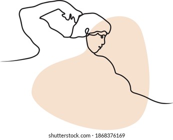 Arnold strong man vector illustration one line color art	