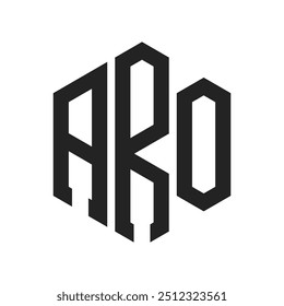 ARO Logo Design. Initial Letter ARO Monogram Logo using Hexagon shape