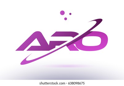 aro a r o  alphabet letter logo combination purple pink creative text dots company vector icon design template