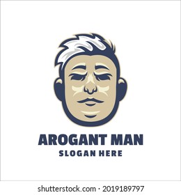 arogant man cartoon art  logo