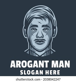 arogant man logo design vector