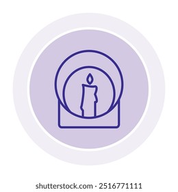 Icono del círculo de la vela del aroma, Vector, pixel perfecto, archivo del ilustrador 
