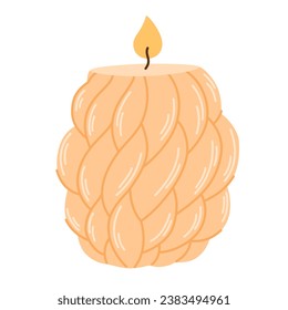 Aroma candle. Decorative design elements. Hand drawn vector illustration isolated on light background in modern trendy flat cartoon style.