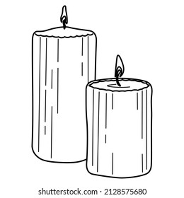 Aroma candle. Doodle vector illustration. Line hand drawn art.