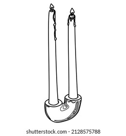 Aroma candle. Doodle vector illustration. Line hand drawn art.
