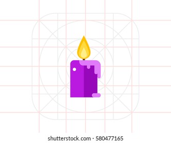 Aroma candle with flame icon