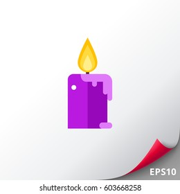 Aroma candle with flame icon
