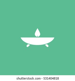 Aroma Candle Flat Icon On Green Background