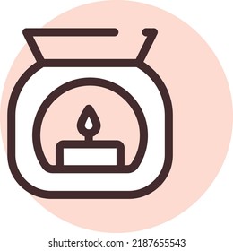 Aroma candle, illustration, vector on a white background.