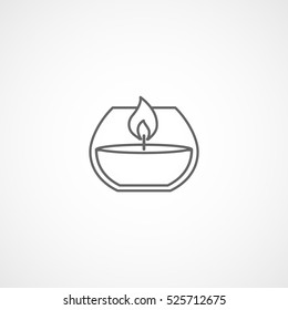 Aroma Candle Line Icon On White Background