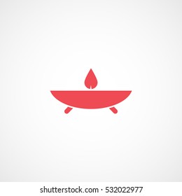 Aroma Candle Red Flat Icon On White Background
