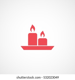 Aroma Candle Red Flat Icon On White Background