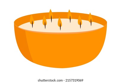 Aroma Candles in a bowl. Vector illustration