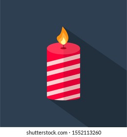 Aroma candles. Candles for a festive, romantic, Christmas dinner. Candles in the style of flat. Vector.