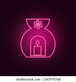 aroma candles icon. Elements of SPA in neon style icons. Simple icon for websites, web design, mobile app, info graphics