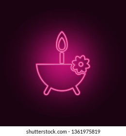 aroma candles icon. Elements of SPA in neon style icons. Simple icon for websites, web design, mobile app, info graphics