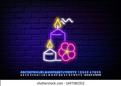 aroma candles icon. Elements of SPA in neon style icons. Simple icon for websites, web design, mobile app, info graphics