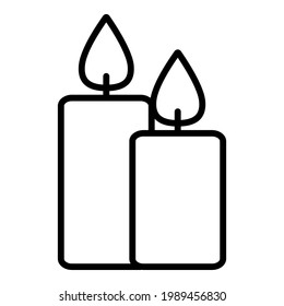Icono de línea de velas de Aroma, ilustración vectorial