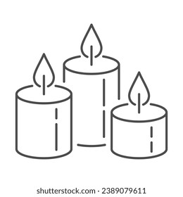 Icono de la línea de velas de Aroma. Ilustración vectorial para aplicaciones web y móviles.