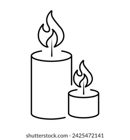 Aroma candles line  icon vector. Linear symbols on a white background.