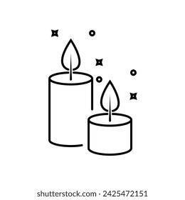 Aroma candles line  icon vector. Linear symbols on a white background.