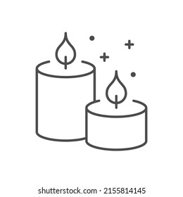 Icono de contorno de línea de velas de Aroma