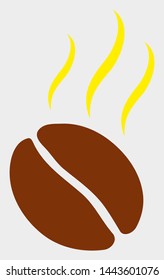 Aroma Coffee Bean vector icon. A flat illustration design of Aroma Coffee Bean icon on a white background.