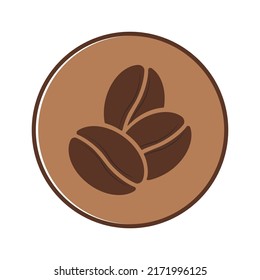 Aroma coffee beans design icon. Coffee logo for the cafe, restaurant, menu and decorate kitchen.