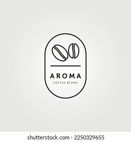 Aroma-Kaffeebohnen Linie Kunstlogo Vektorgrafik-Design