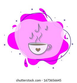 Aroma de notas de café coloreado icono de codo líquido. Simple vector de color de iconos de café para ui y ux, sitio web o aplicación móvil