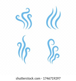 Aroma, cooking steam, vapour icon set. Odour, smelling, fragrance symbol. Premium vector illustration.