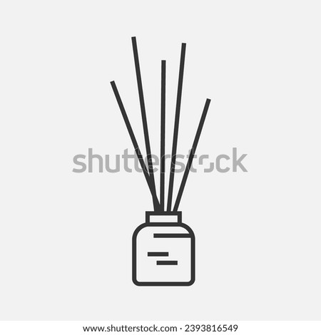 Aroma Diffuser icon. Bamboo chopstics in the bottle, home smell, perfume. Spa concept. Vector 