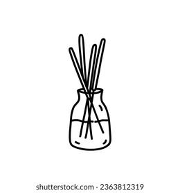 Aroma diffuser isolated on white background. Vector hand-drawn illustration in doodle style. Perfect for logo, decorations, various designs. Aromatherapy, essential oil for home.