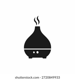 Dispositivo de bienestar del balneario del humidificador del aceite esencial de la silueta del difusor del aroma aislado en el fondo blanco