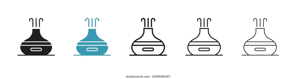 Aroma Diffusion Vector Icon Set. Scent Dispersal Emblem vector symbol for UI design.