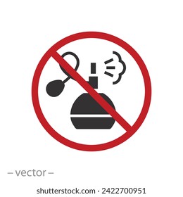 aroma free icon, no scent, smell absence concept, does not contain odor, flat symbol on white background - vector illustration