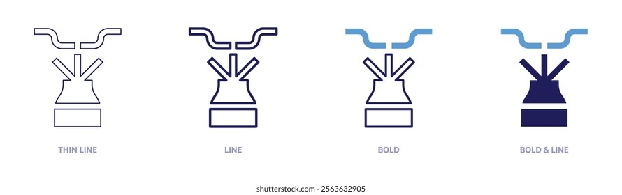 Aroma icon in 4 different styles. Thin Line, Line, Bold, and Bold Line. Duotone style. Editable stroke.