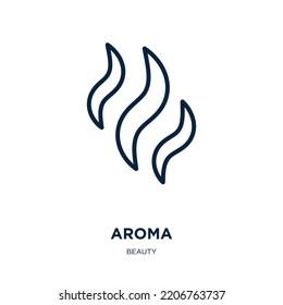 aroma icon from beauty collection. Thin linear aroma, smell, scent outline icon isolated on white background. Line vector aroma sign, symbol for web and mobile